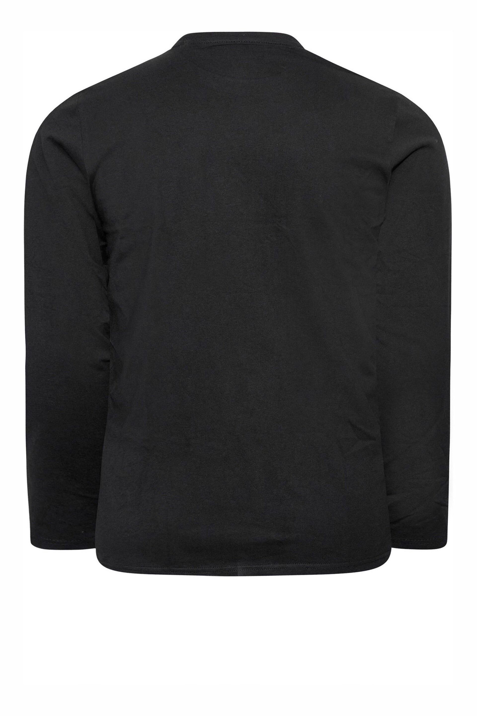 BadRhino Big & Tall Black 3 Pack Long Sleeve T-Shirts - Image 4 of 5