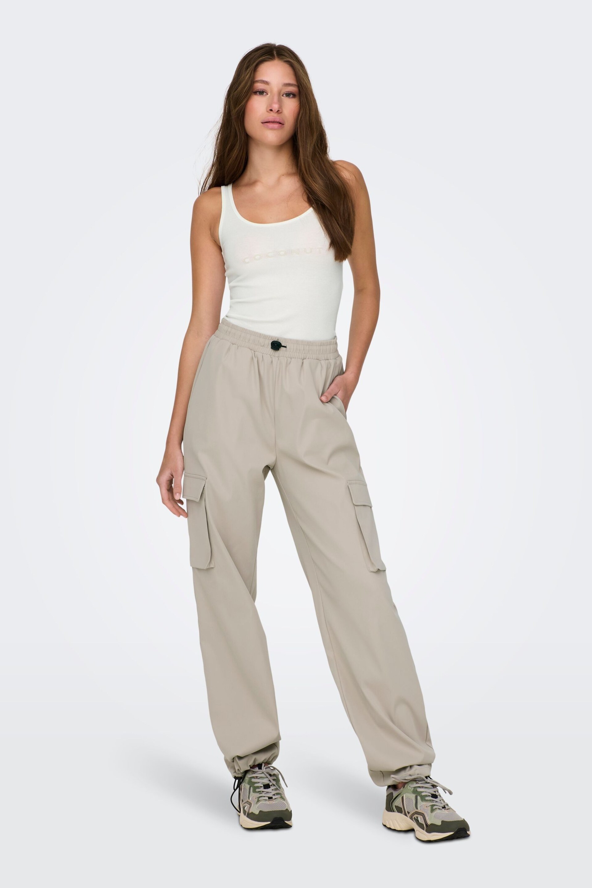 ONLY Cream Cargo Trouser - Image 2 of 5