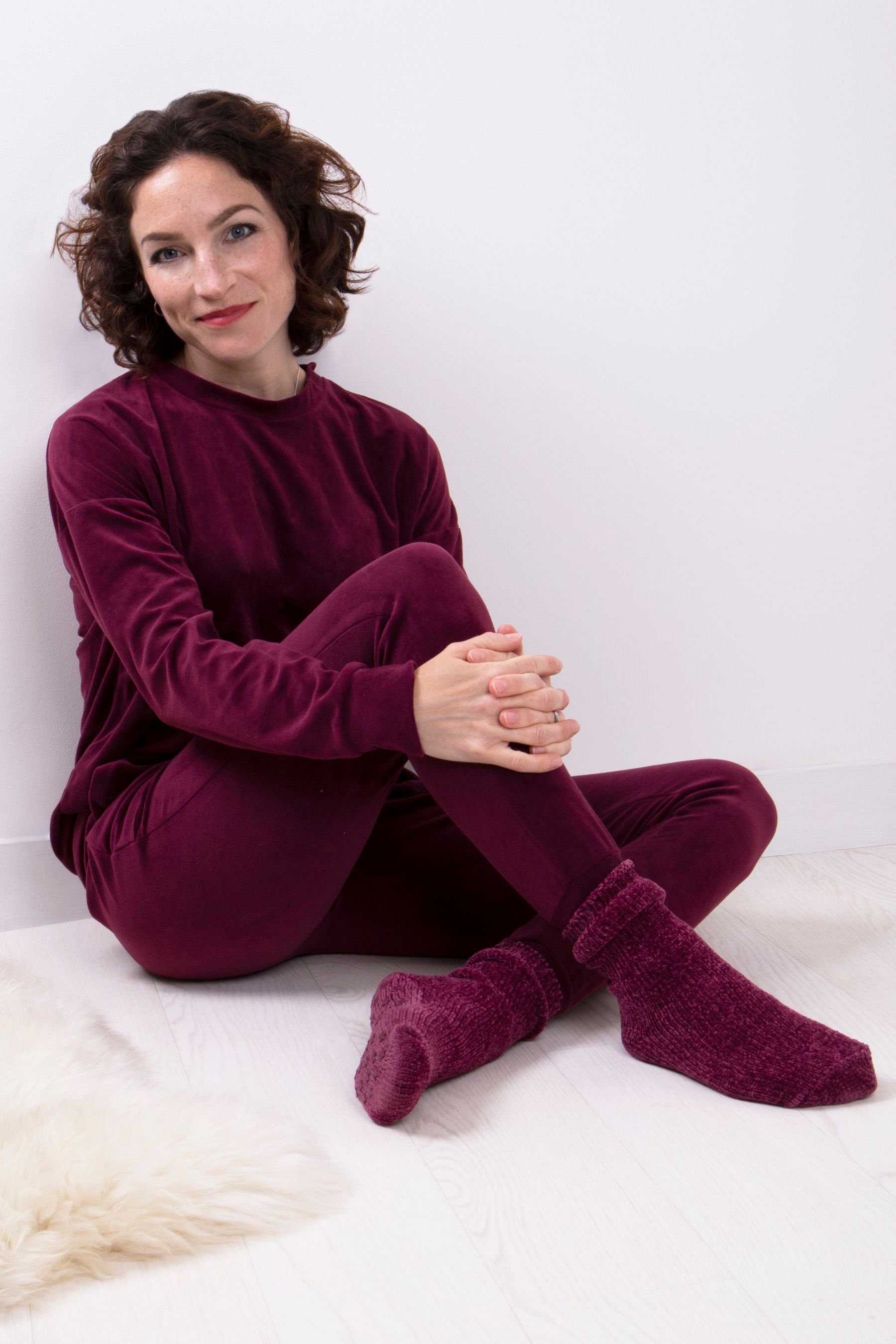 Buy Totes Purple Ladies Velour Loungewear Sock Set from Next Luxembourg