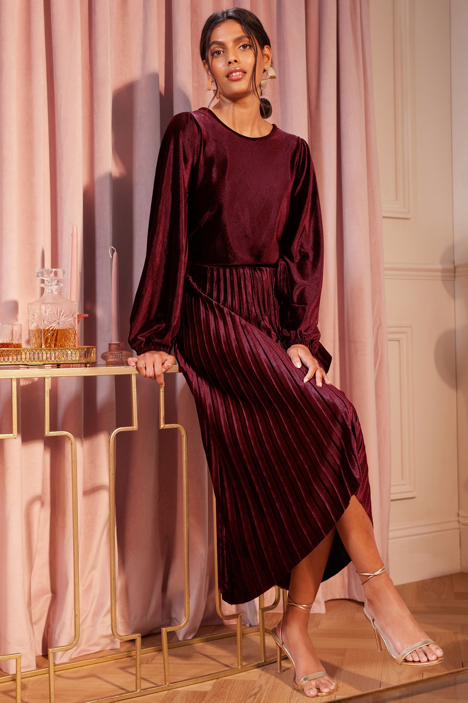Robe velour plissée online