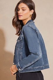 Lipsy Mid Blue Classic Fitted Denim Jacket - Image 2 of 4