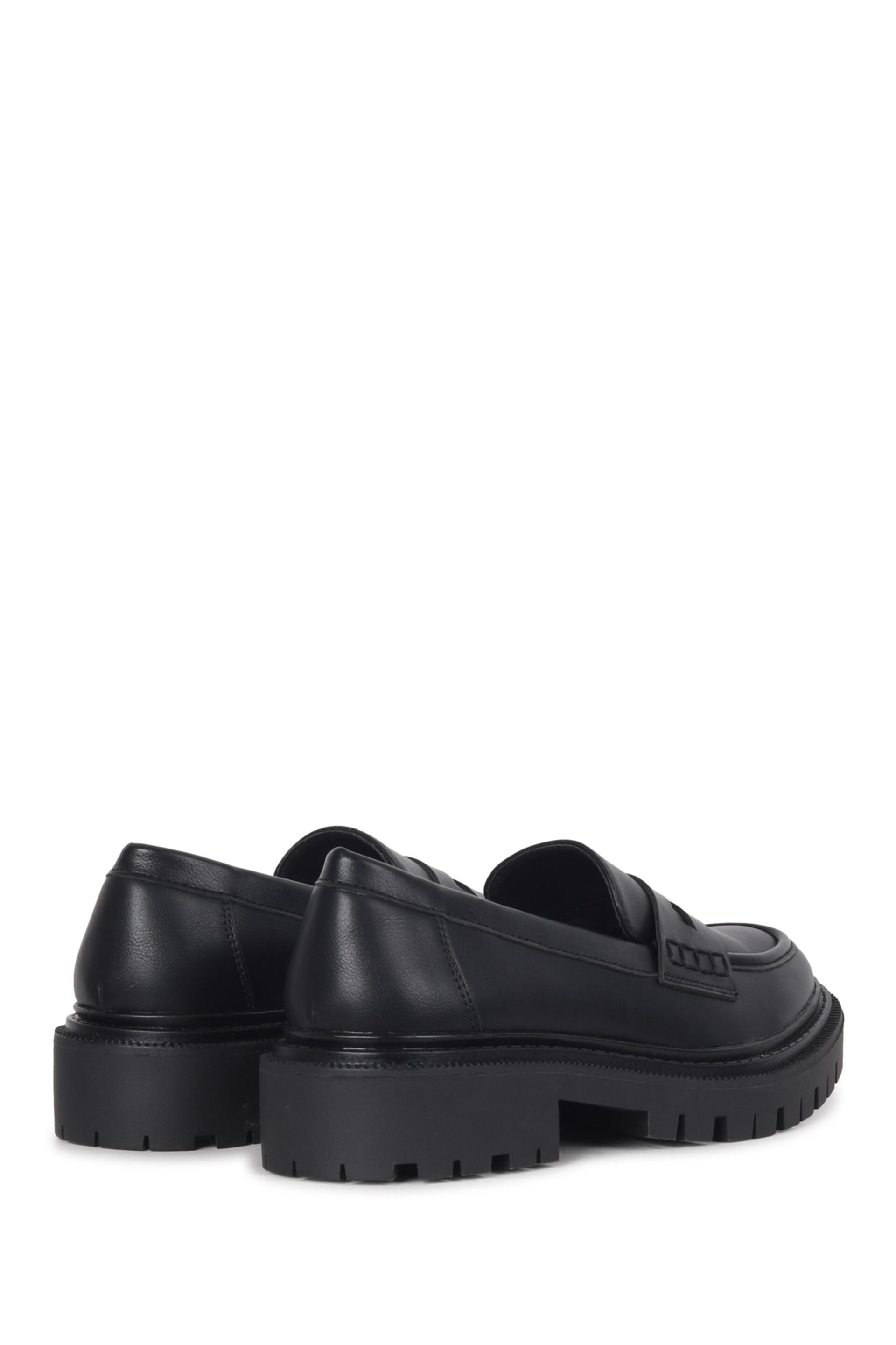 Linzi Black Matte Ivan PU Penny Loafer With Chunky Sole - Image 4 of 4