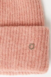 Lipsy Nude Pink Chunky Knitted Turn Up Beanie Hat - Image 4 of 4