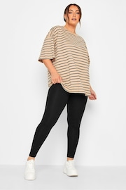 Yours Curve Black 2 Pack Cotton Essential Leggings - Image 3 of 4