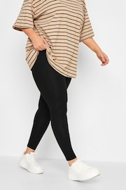Yours Curve Black 2 Pack Cotton Essential Leggings - Image 4 of 4