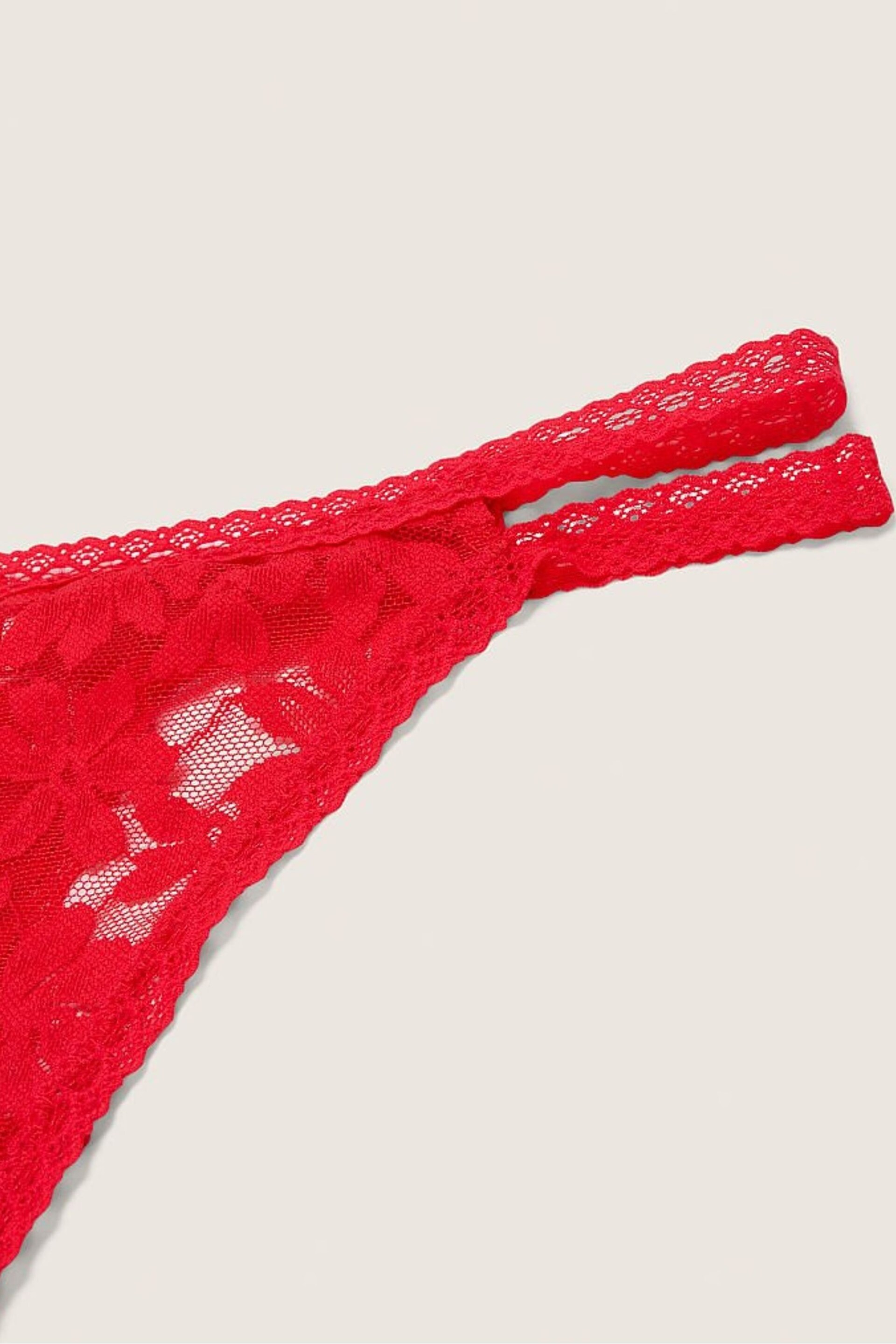Victoria's Secret PINK Red Pepper Strappy Lace Thong Knickers - Image 2 of 2