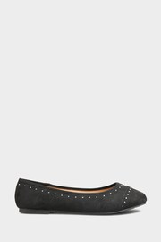 Yours Curve Black Extra-Wide Fit Diamante Ballerina Shoes - Image 2 of 5