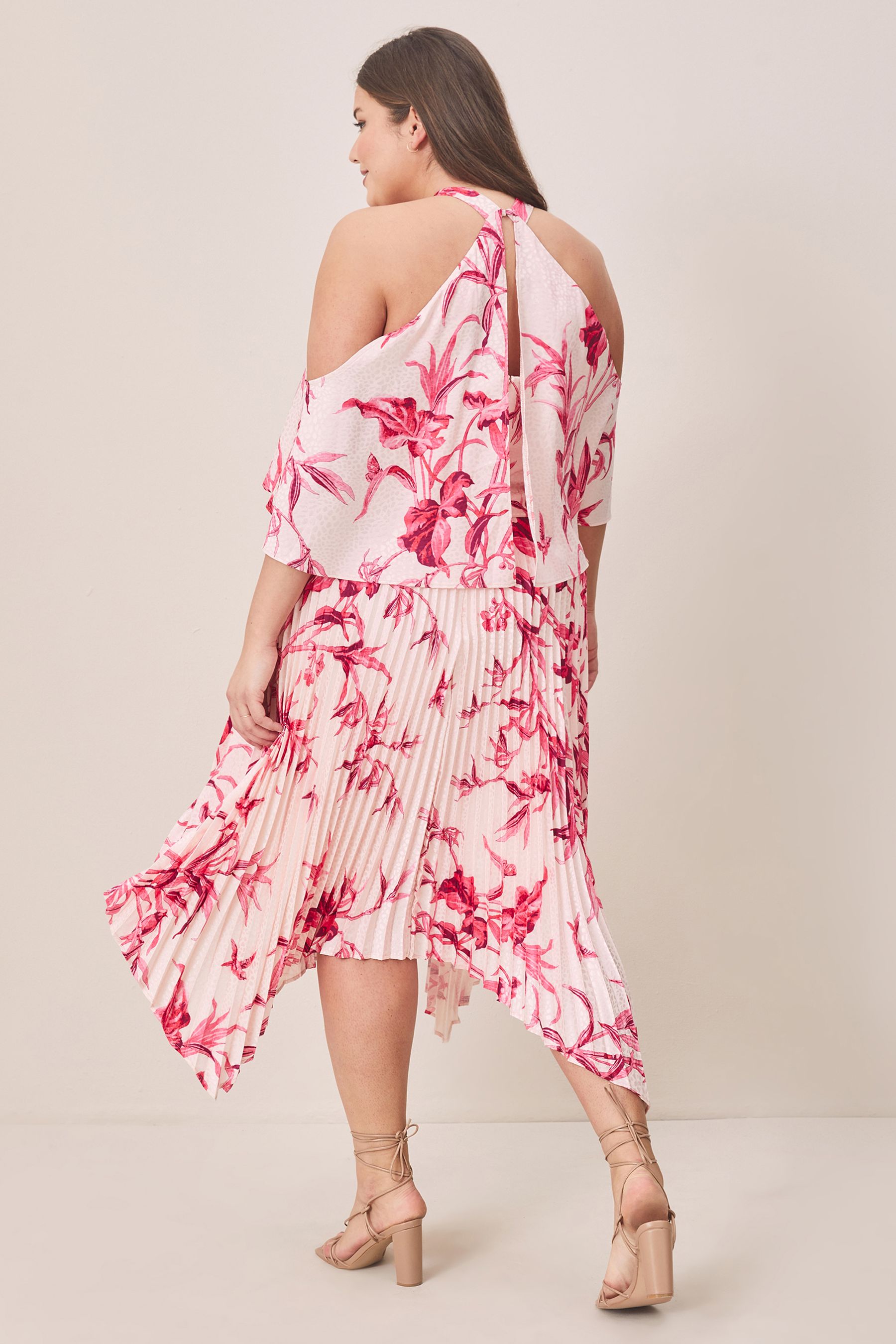 Cold shoulder hanky hem dress store