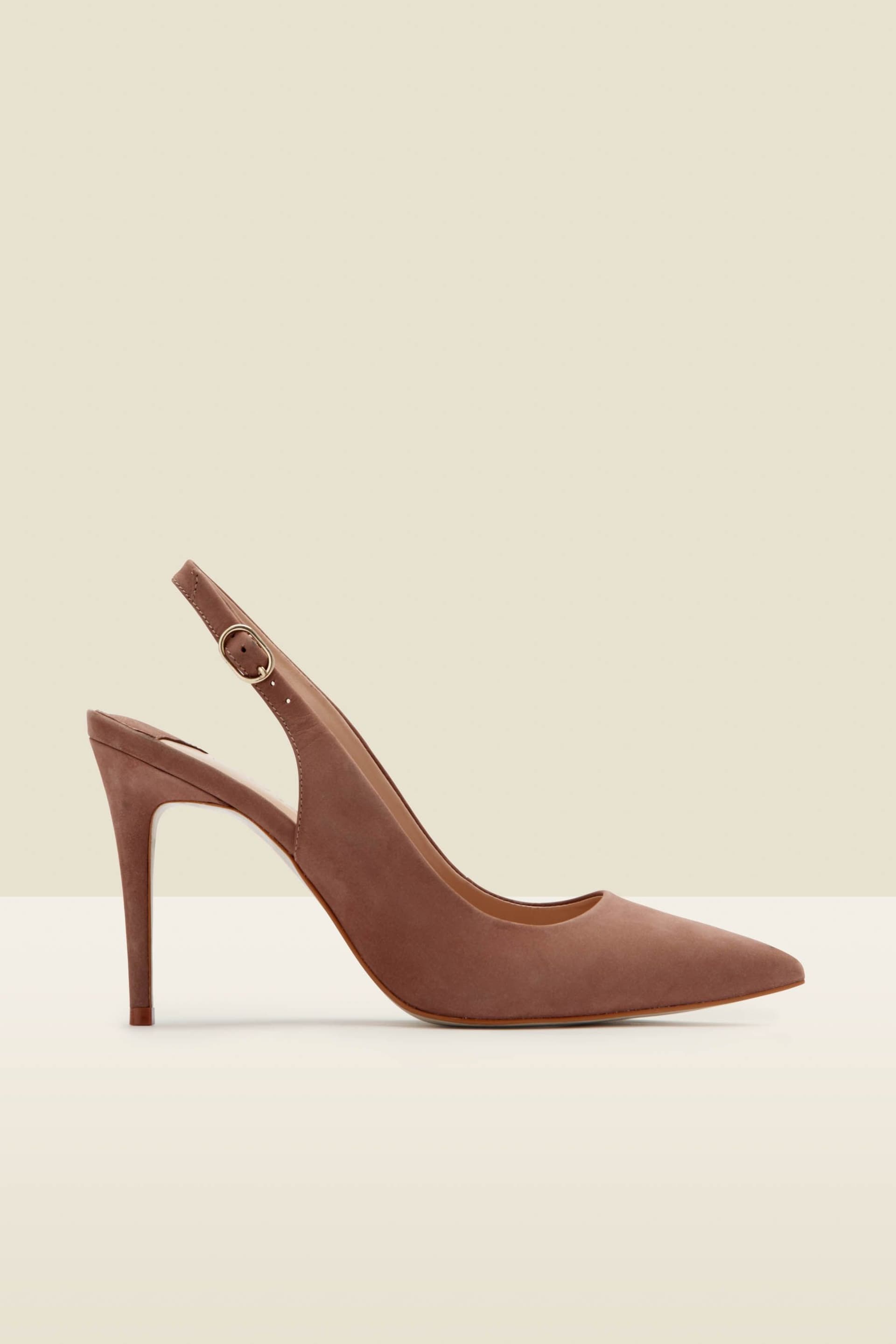 Sosandar Brown Suede Slingback Court Shoe - Image 4 of 5