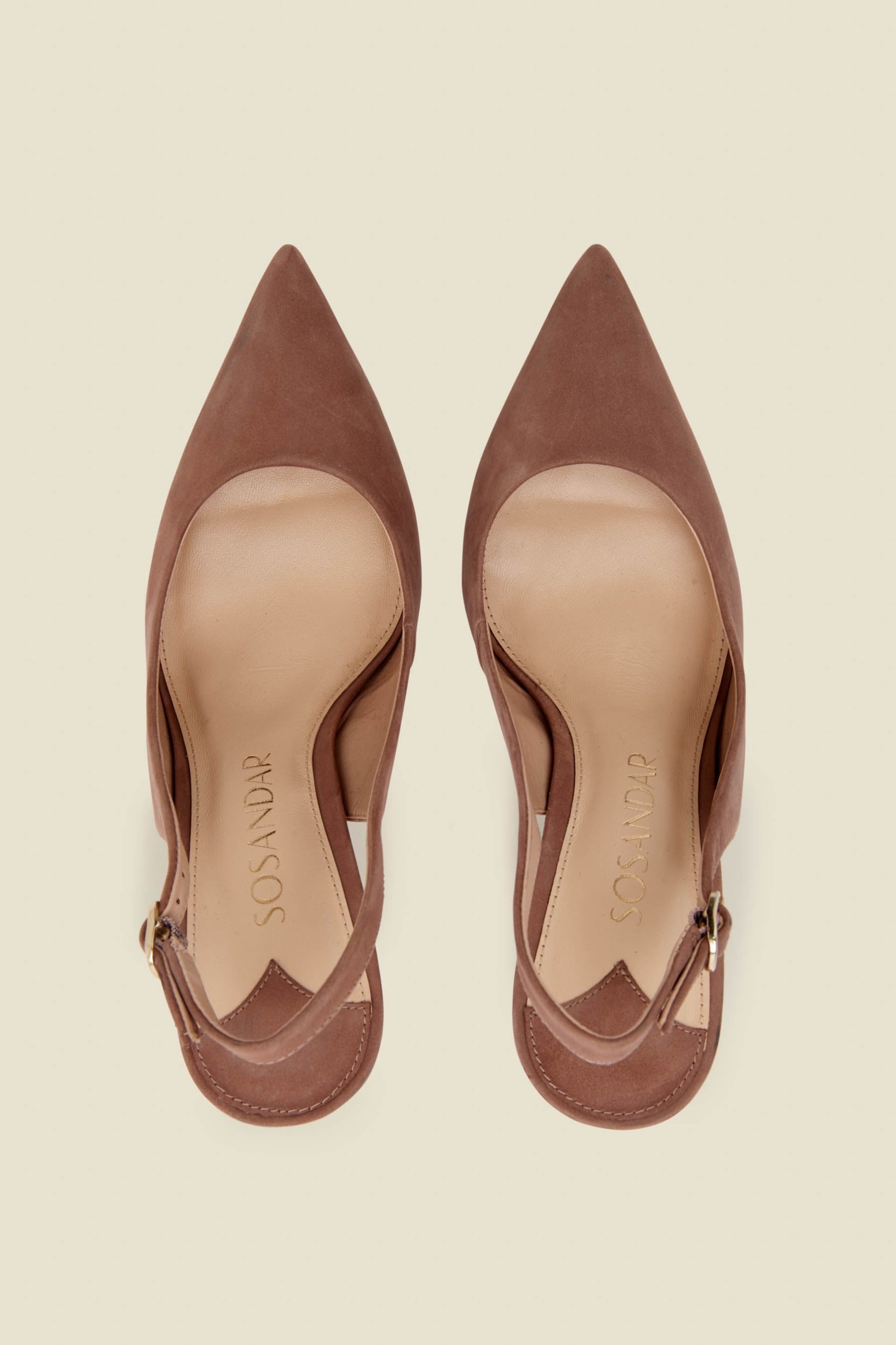 Sosandar Brown Suede Slingback Court Shoe - Image 5 of 5