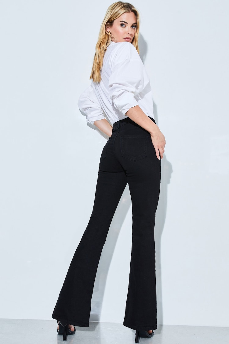 Lipsy Black Mid Rise Flare Jeans - Image 2 of 3