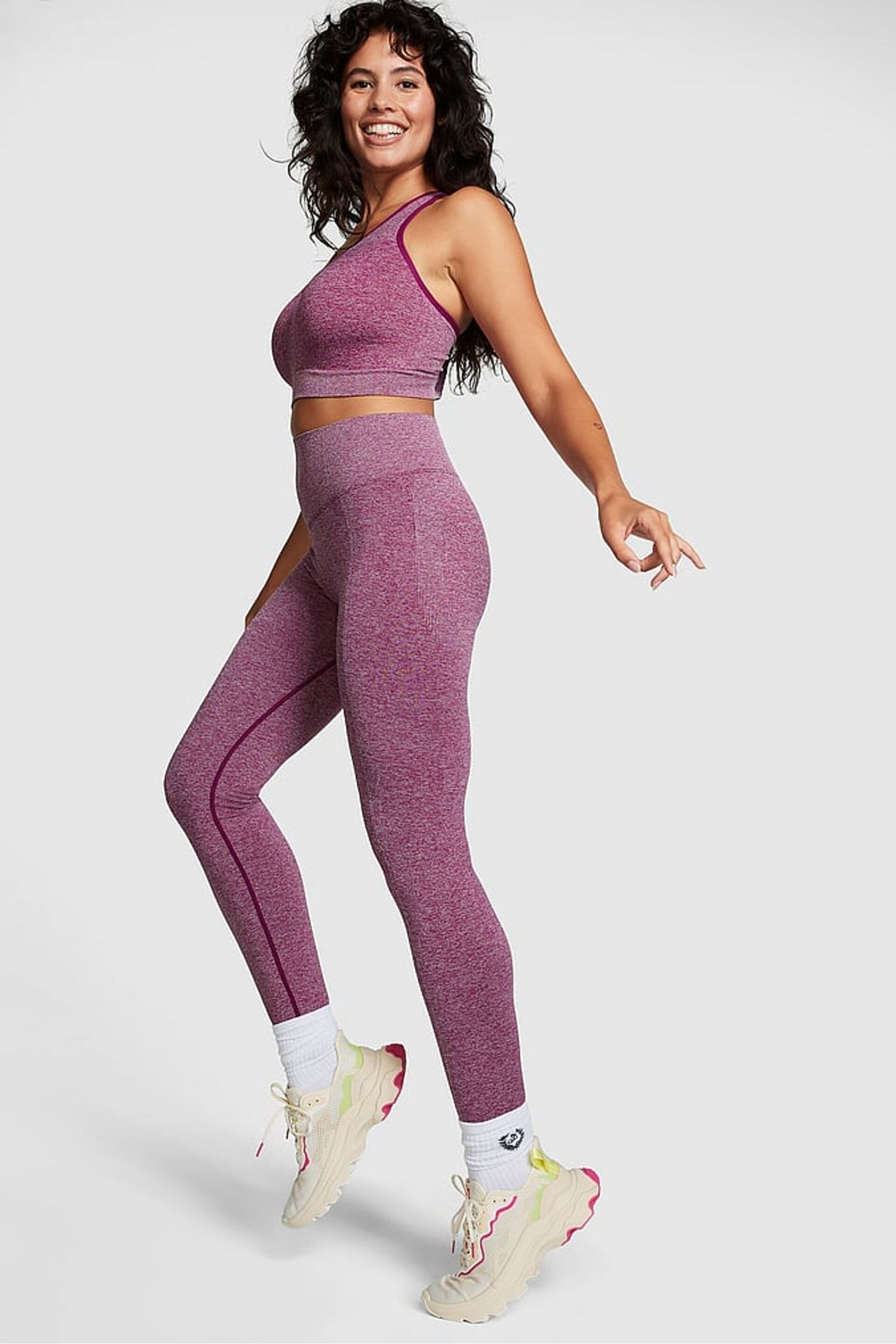 Victoria's Secret PINK Vivid Magenta Pink Marl Logo Legging - Image 3 of 4