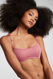 Victoria's Secret PINK Soft Begonia Pink Shine Flocked Mesh Push Up Bralette - Image 1 of 4