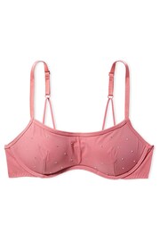 Victoria's Secret PINK Soft Begonia Pink Shine Flocked Mesh Push Up Bralette - Image 3 of 4
