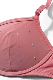 Victoria's Secret PINK Soft Begonia Pink Shine Flocked Mesh Push Up Bralette - Image 4 of 4