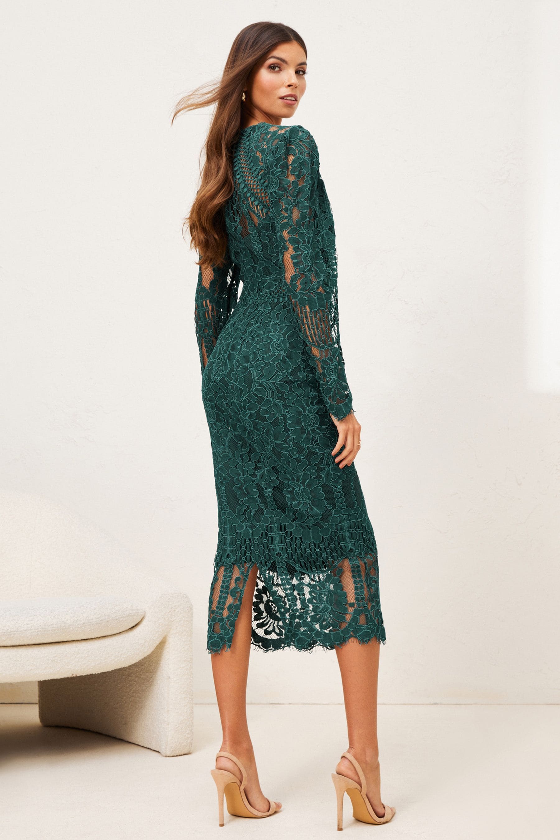 Buy Lipsy Green VIP Long Sleeve Midaxi Dress from Next Luxembourg