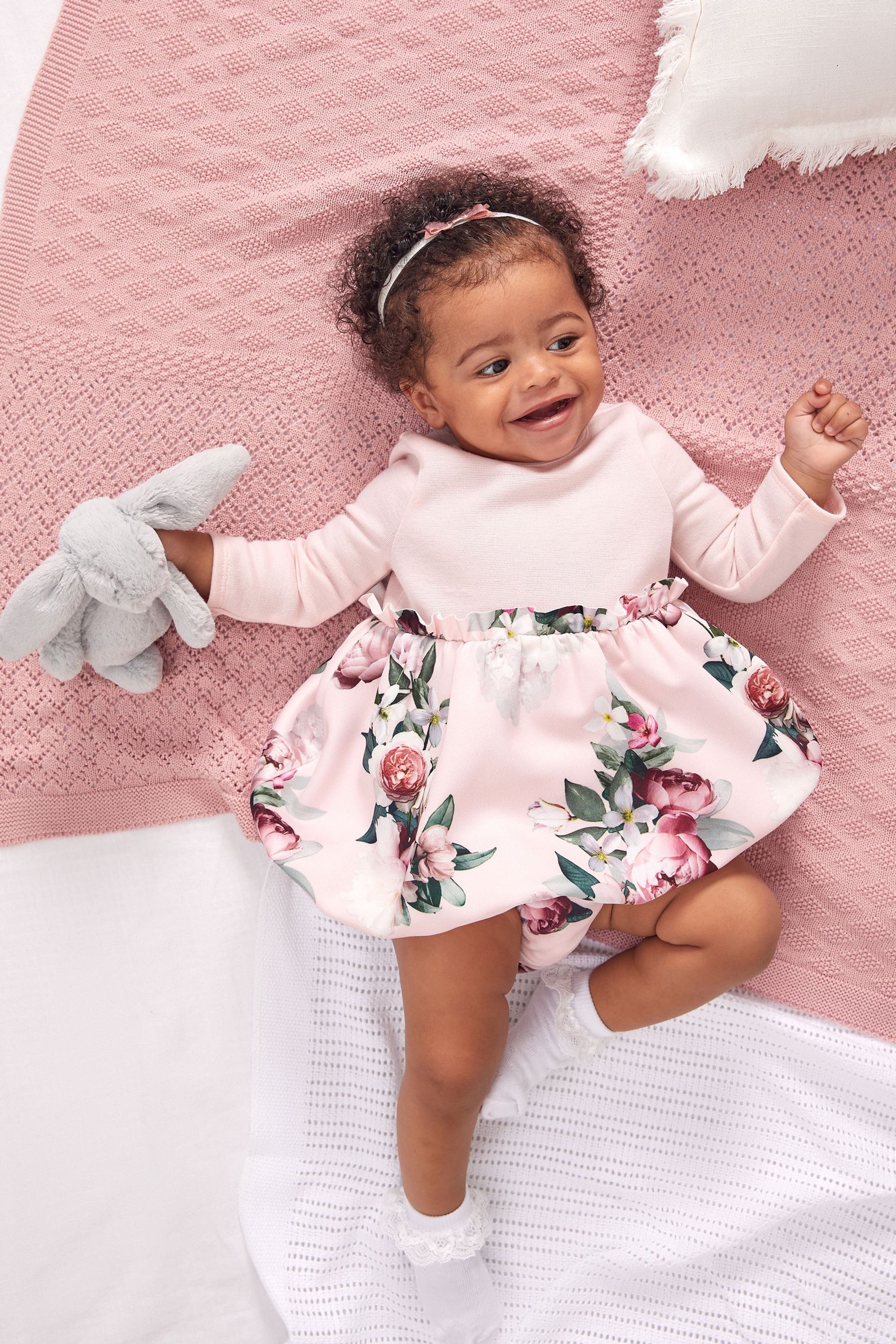 Buy Lipsy Pink Baby Long Sleeve Dress With Matching Knicker from Next Germany
