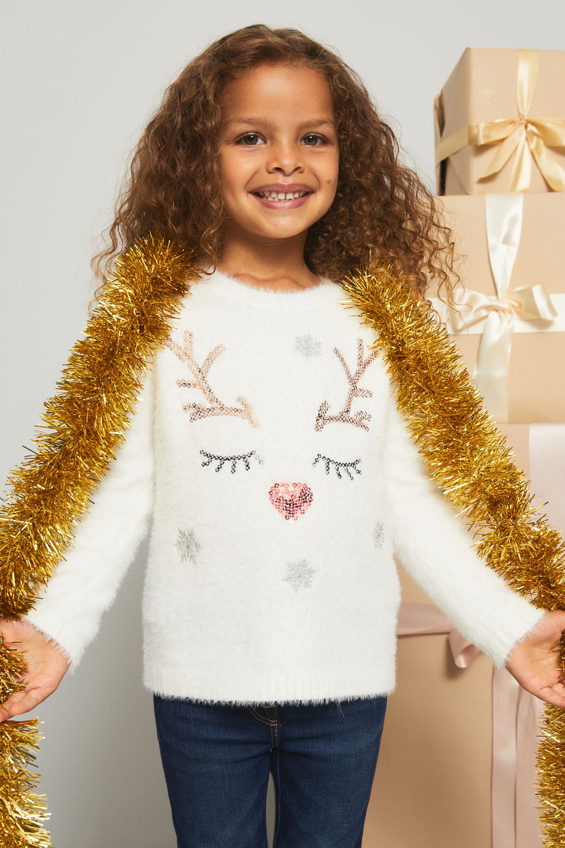 Buy Lipsy Cream Mini Christmas Jumper from Next Luxembourg