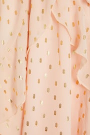 Quiz Blush Pink Foil Chiffon Skater Dress - Image 6 of 6