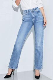 Lipsy Mid Blue High Waist Straight Leg Jeans - Image 1 of 3
