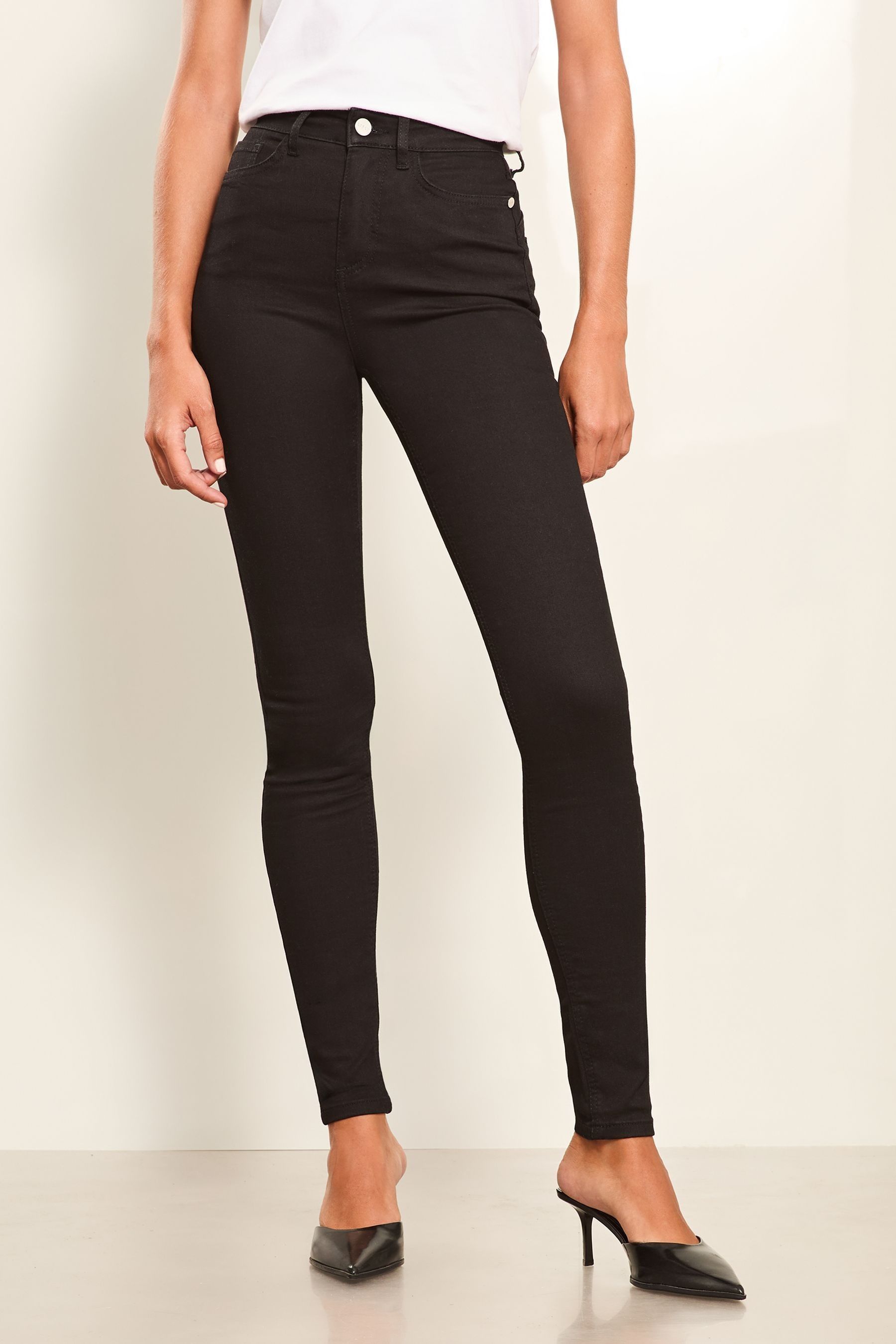 Jean Skinny Regular NEXT - Taille Mi-haute, Stretch, Effet Vieilli, 5 Poches - Incontournable Décontracté Pour Femme - 14