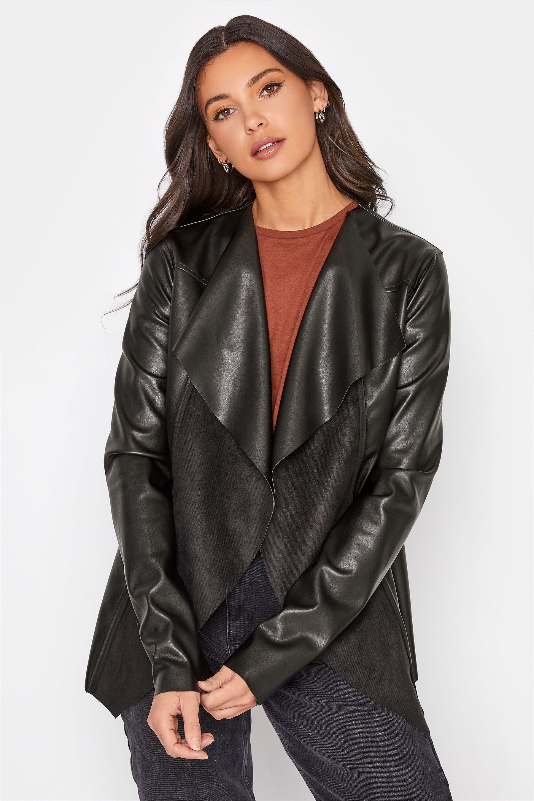 Leather waterfall jacket uk best sale