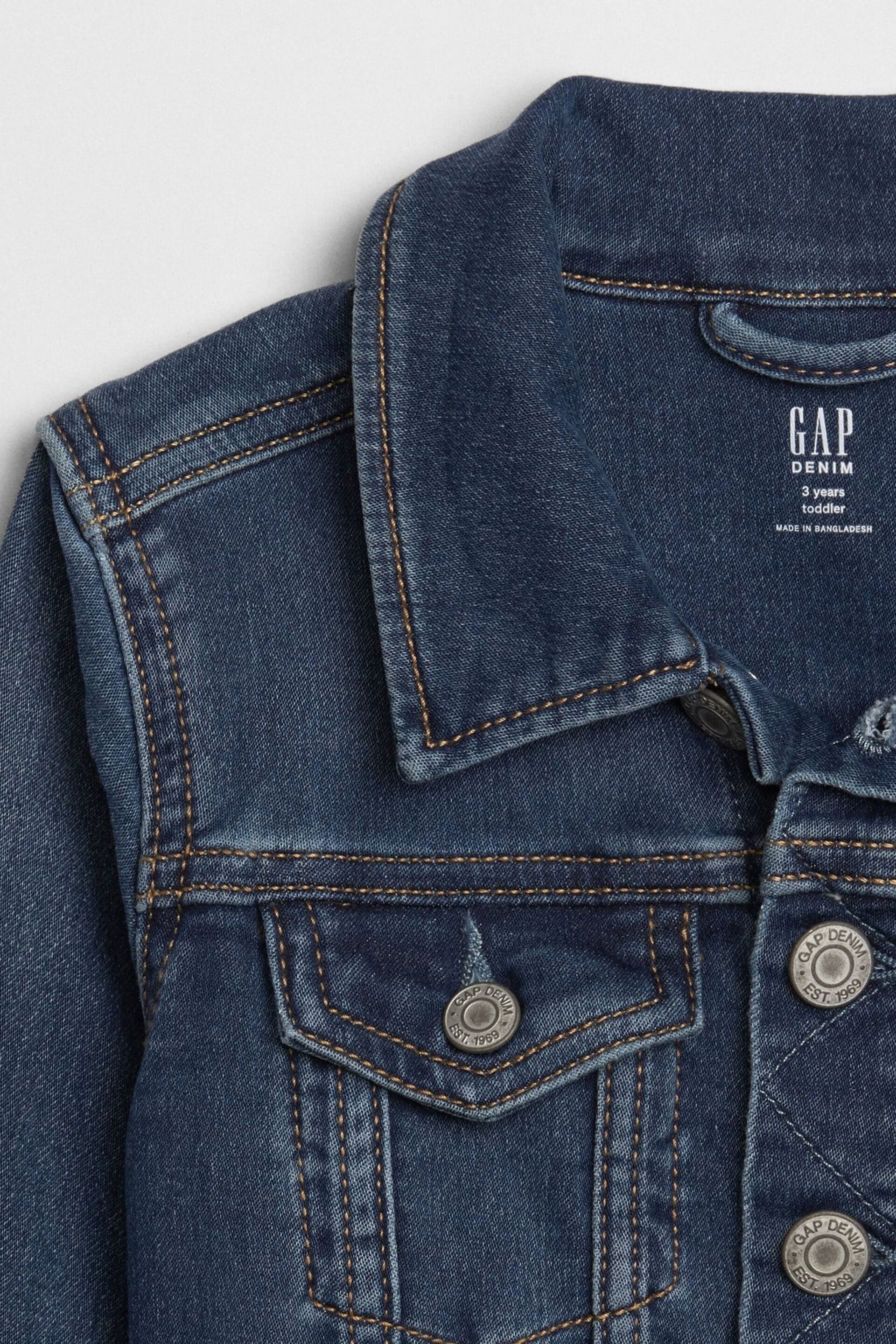 Gap Medium Wash Blue Icon Denim Jacket (12mths-5yrs) - Image 3 of 3