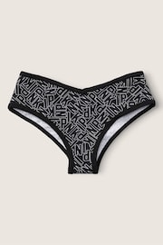 Victoria's Secret PINK Logo Print Pure Black Cotton Cheeky Knickers - Image 1 of 2