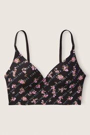 Victoria's Secret PINK Pure Black Logo Print Smooth Non Wired Push Up Bralette - Image 4 of 4