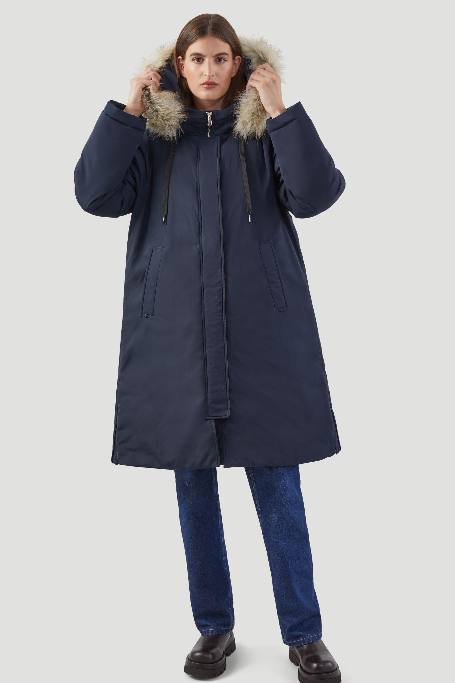 Buy Kaldtvaer Navy Blue Kose Padded Parka Coat from Next Luxembourg