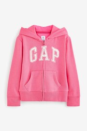 Gap Pink Logo Zip Up Hoodie (4-13yrs) - Image 1 of 3