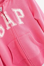 Gap Pink Logo Zip Up Hoodie (4-13yrs) - Image 3 of 3