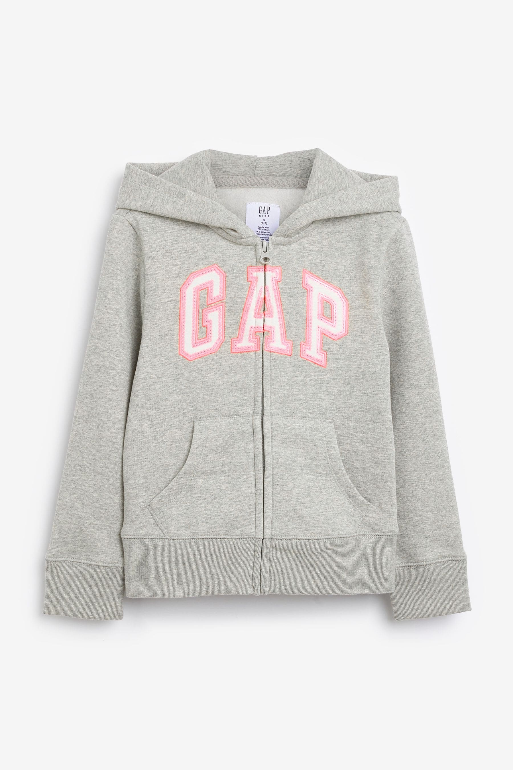 Buy Gap Grey Pink Logo Zip Through Hoodie 4 13yrs from the Next UK online shop