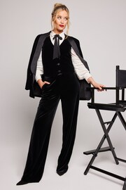 Love & Roses Black Velvet Tailored Blazer - Image 4 of 4