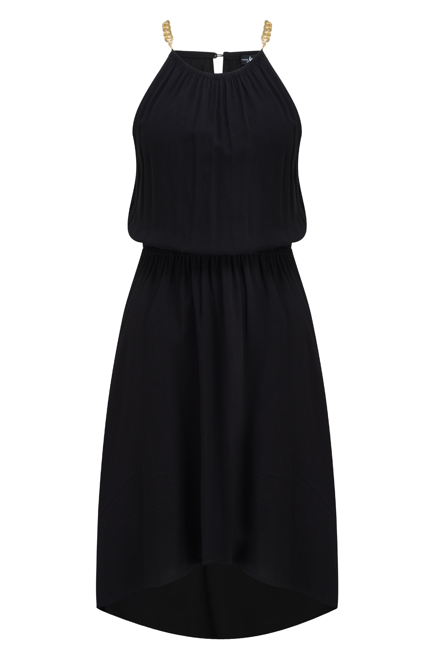 Buy Pour Moi Black Gold Chain High Neck Beach Dress from Next Luxembourg