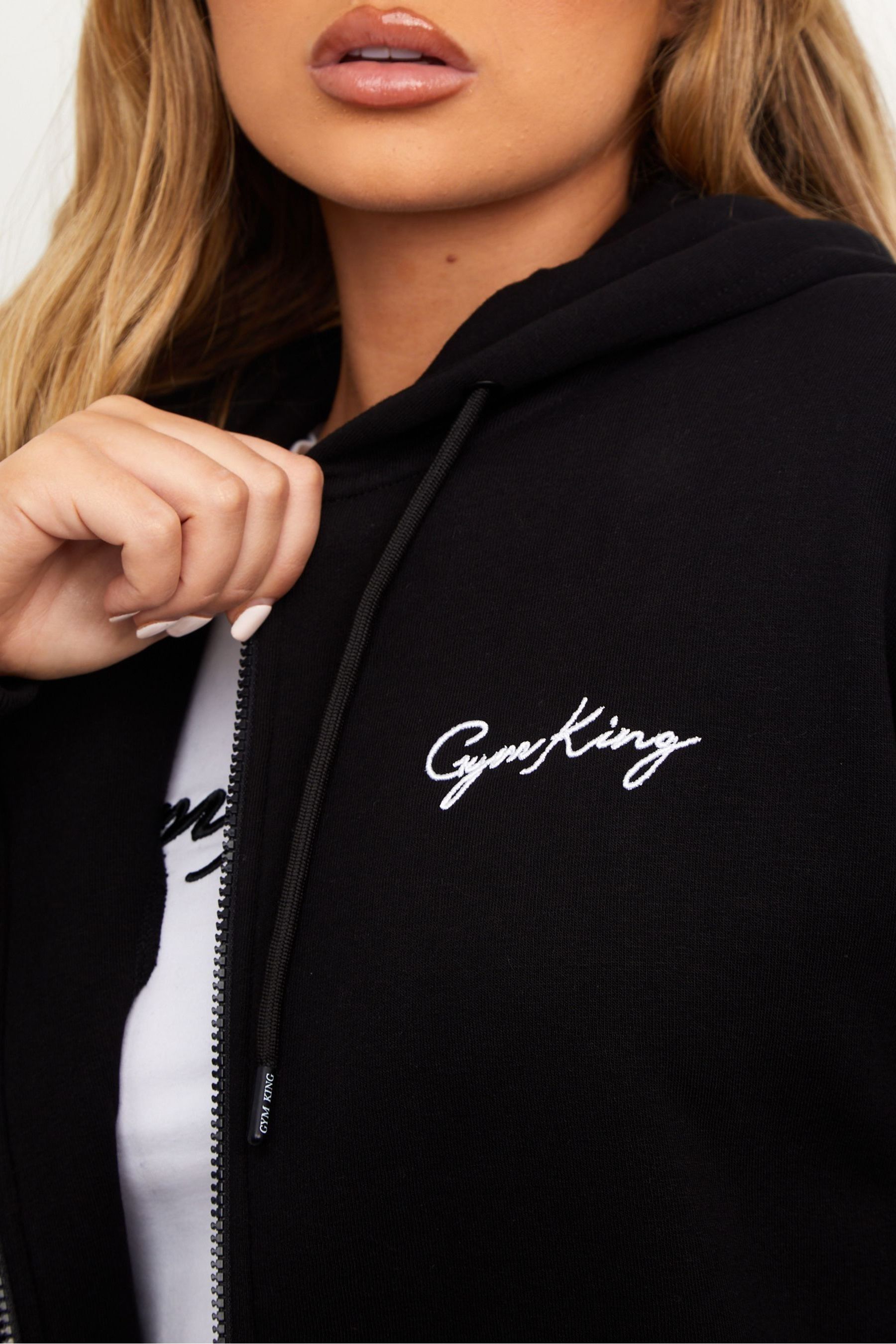 Buy Gym King Black Full Zip Hoodie from Next Luxembourg