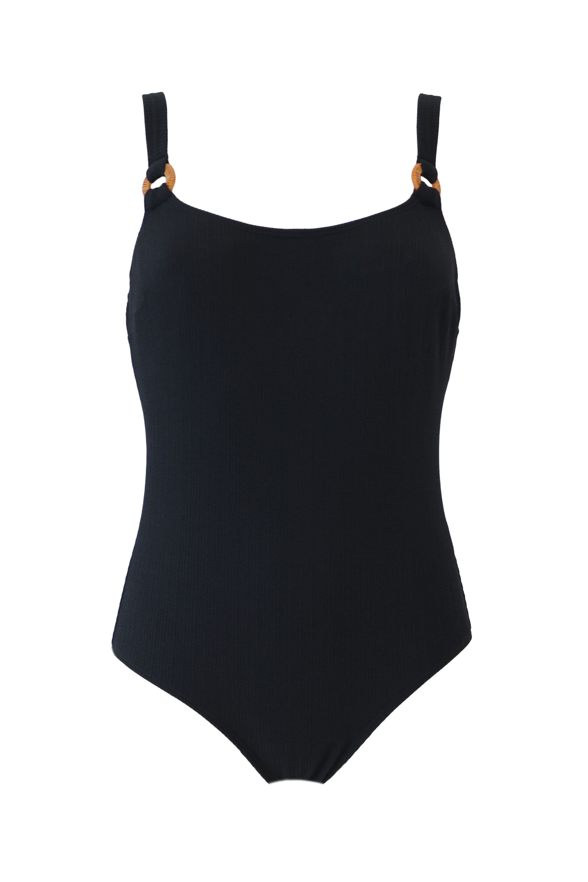 Pour Moi Black Cali Recycled Ring Underwired Control Swimsuit - Image 4 of 5