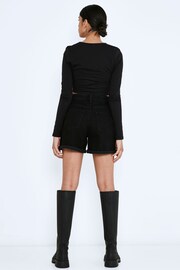 NOISY MAY Black High Waist Mom Shorts - Image 3 of 4