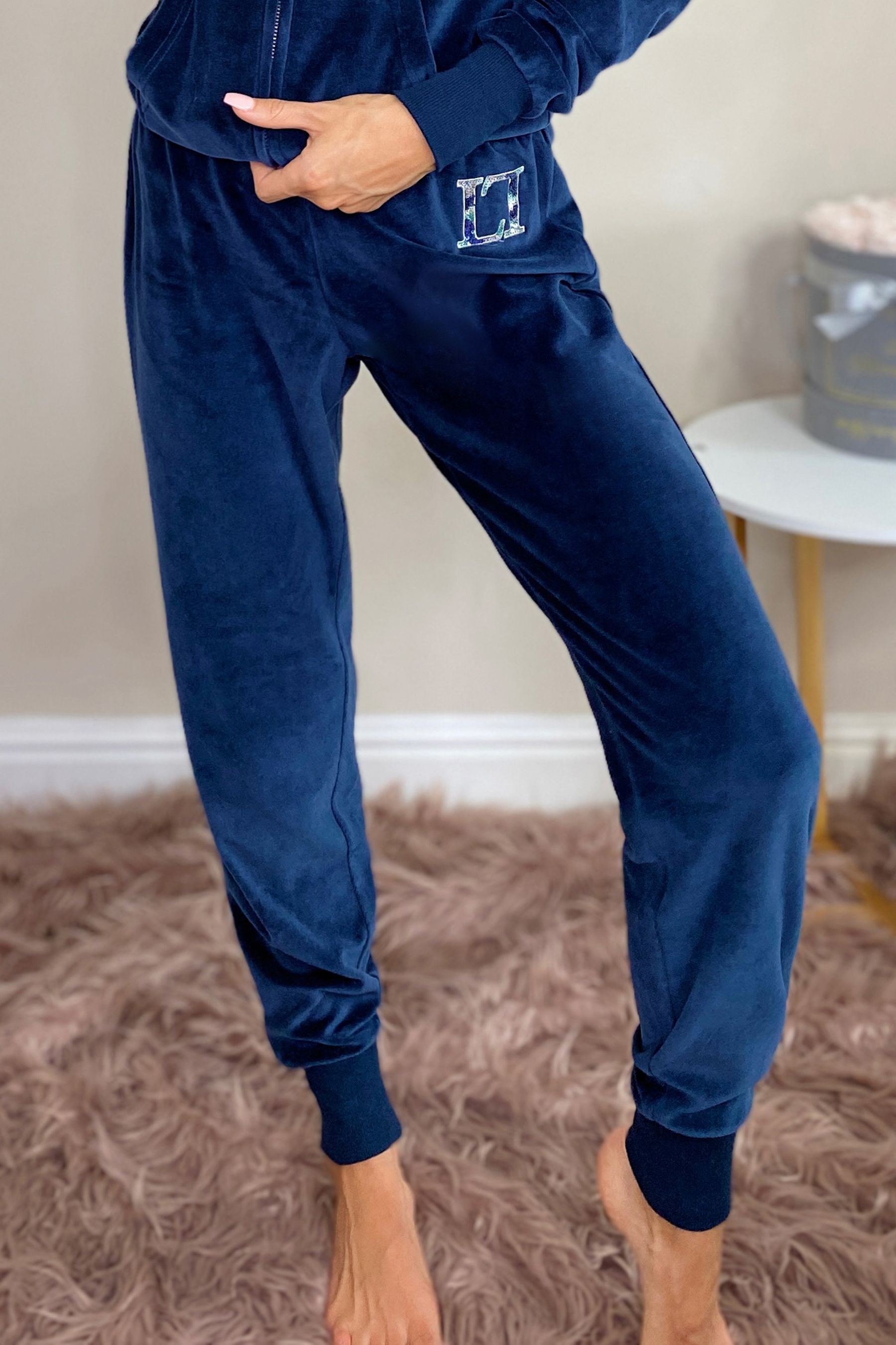 Buy Lipsy Navy Petite Velour Jogger from Next Slovakia
