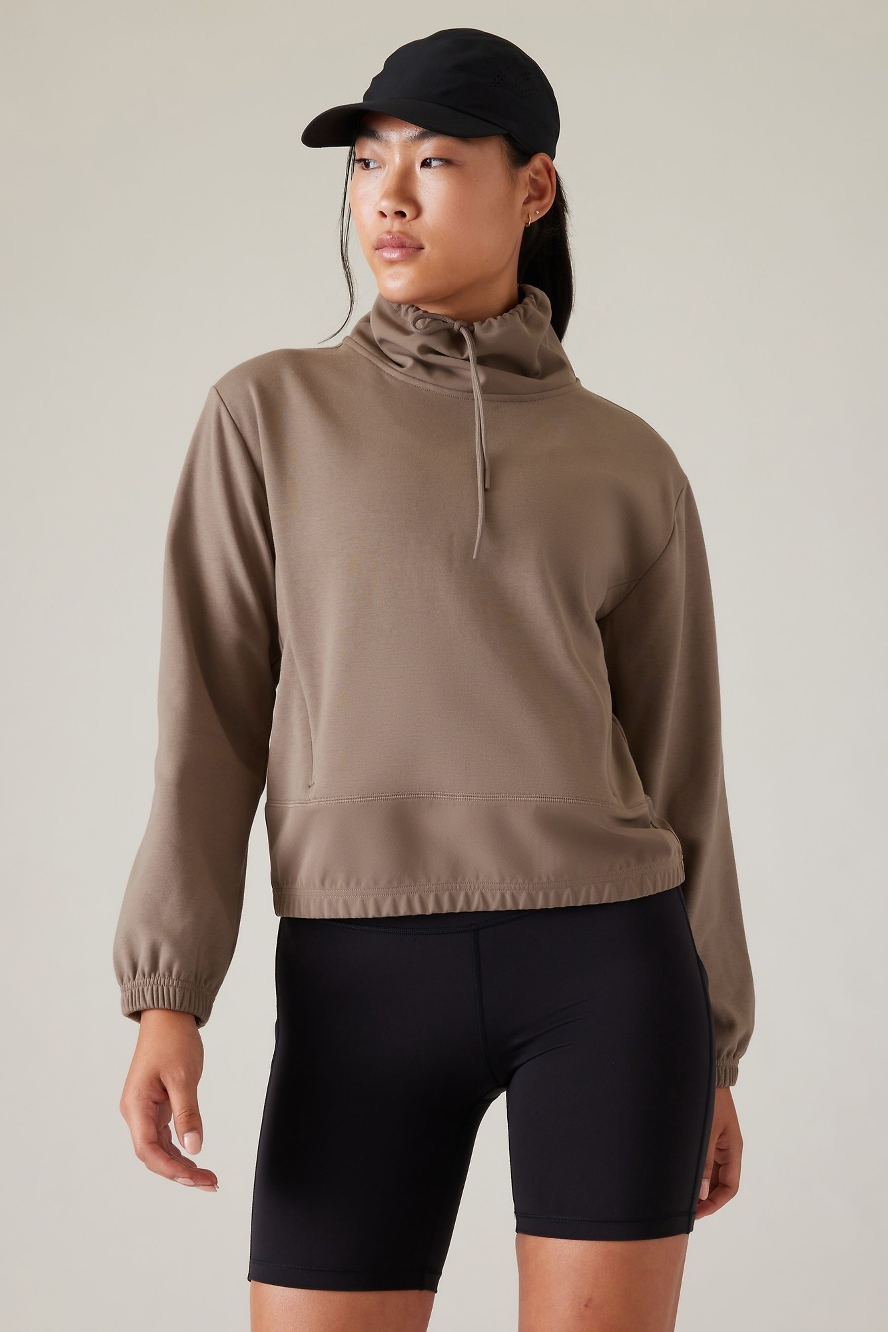 Buy Athleta Brown Triumph Hybrid Funnel Neck Sweatshirt from Next Ireland