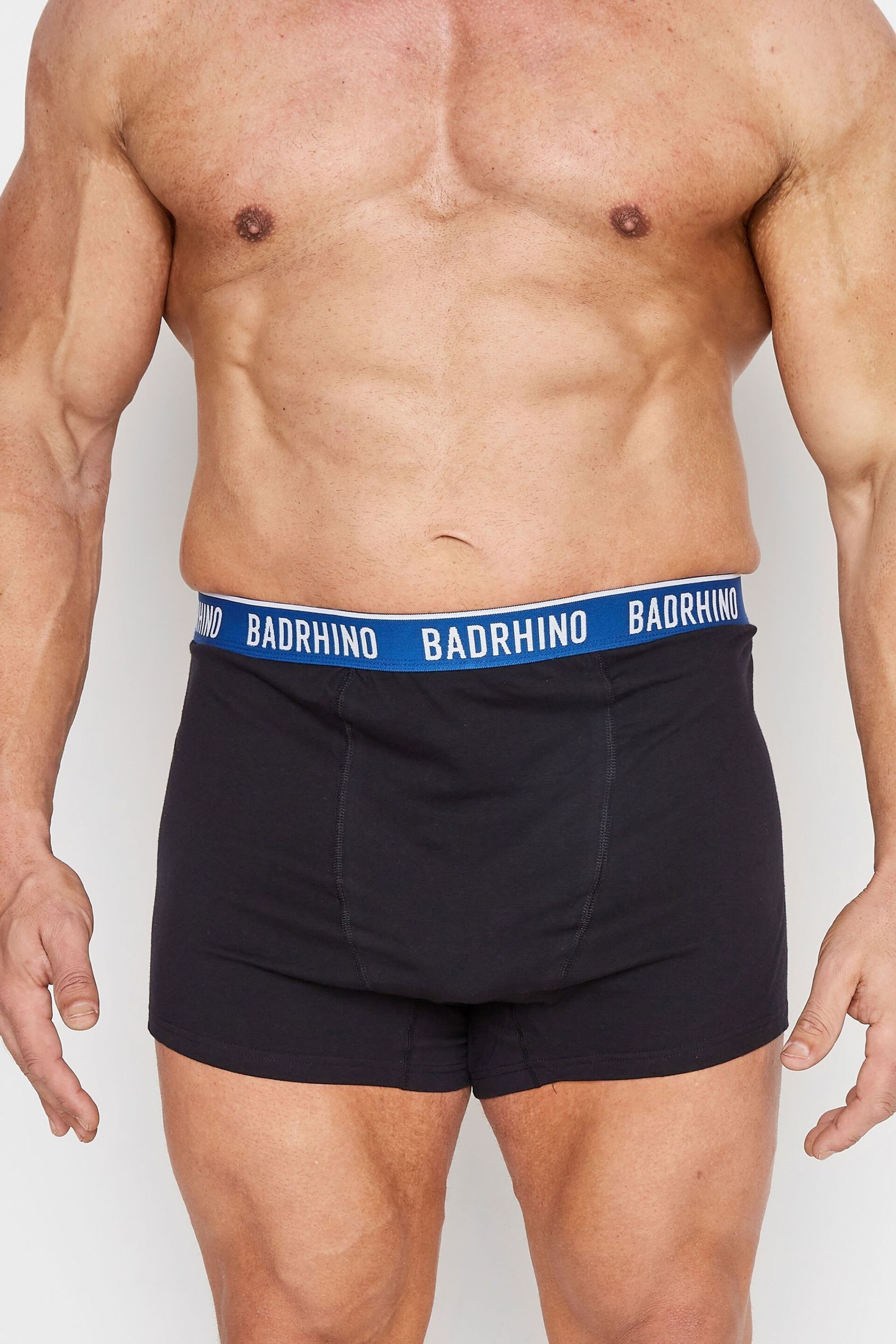 BadRhino Big & Tall Black 3 Pack Waistband Boxers - Image 3 of 4