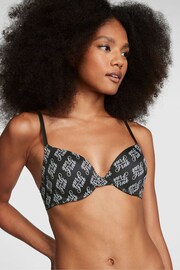 Victoria's Secret PINK Pure Black Script Push Up Bra - Image 1 of 4