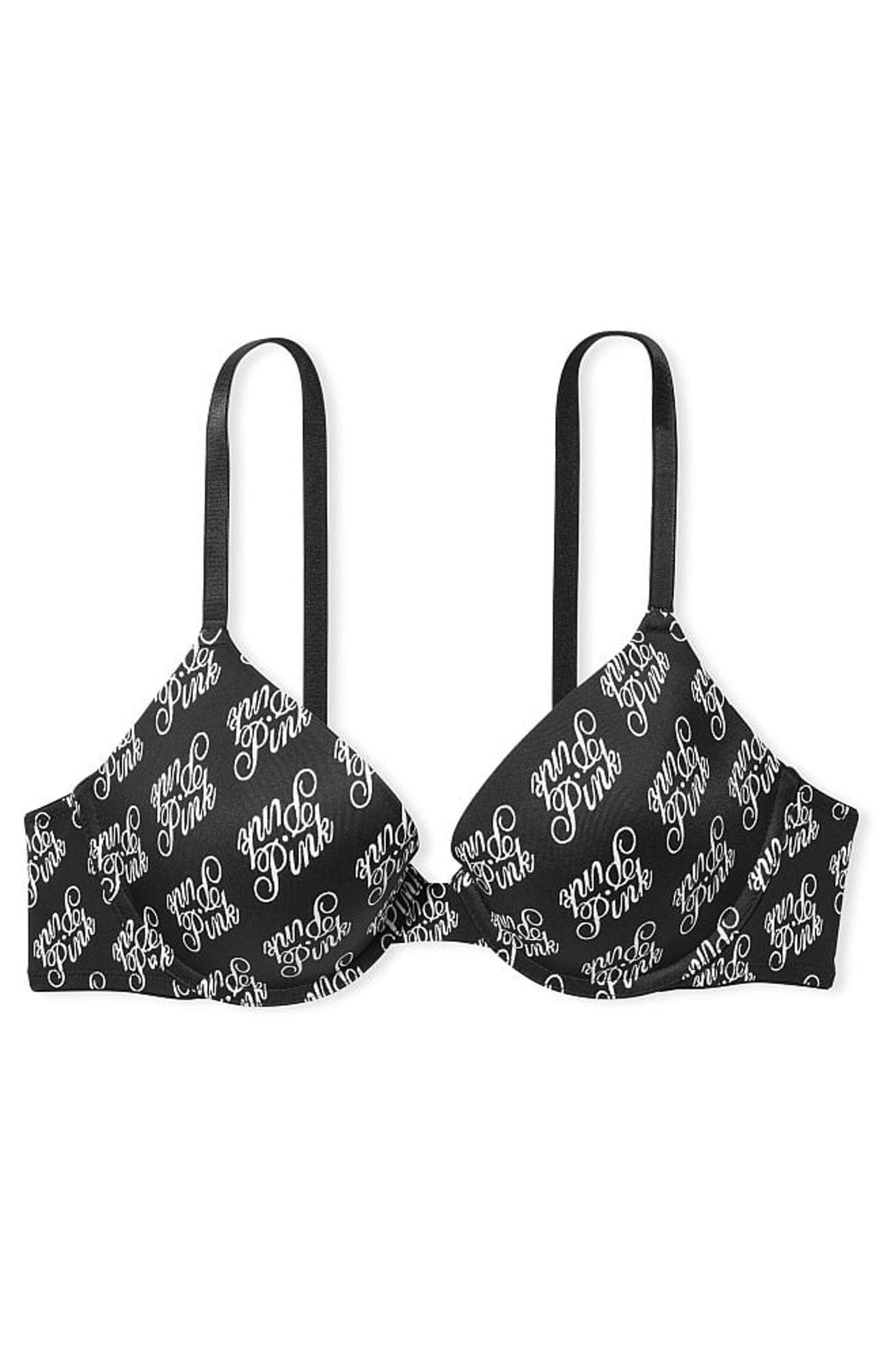 Victoria's Secret PINK Pure Black Script Push Up Bra - Image 4 of 4