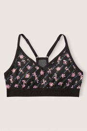 Victoria's Secret PINK Pure Black Logo Floral Lightly Lined Low Impact Sports Bra - Image 4 of 4