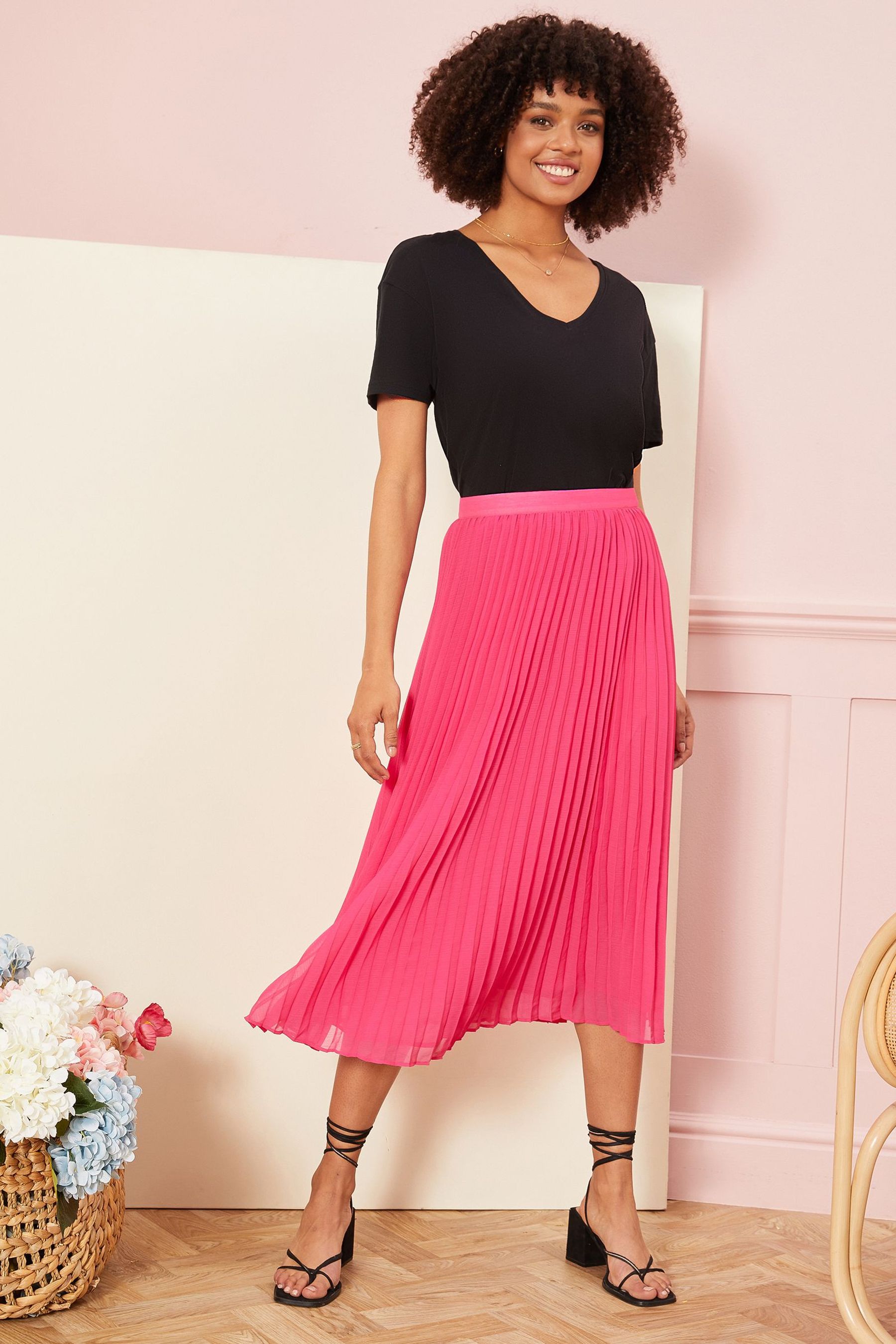 Jupe rose plissee outlet