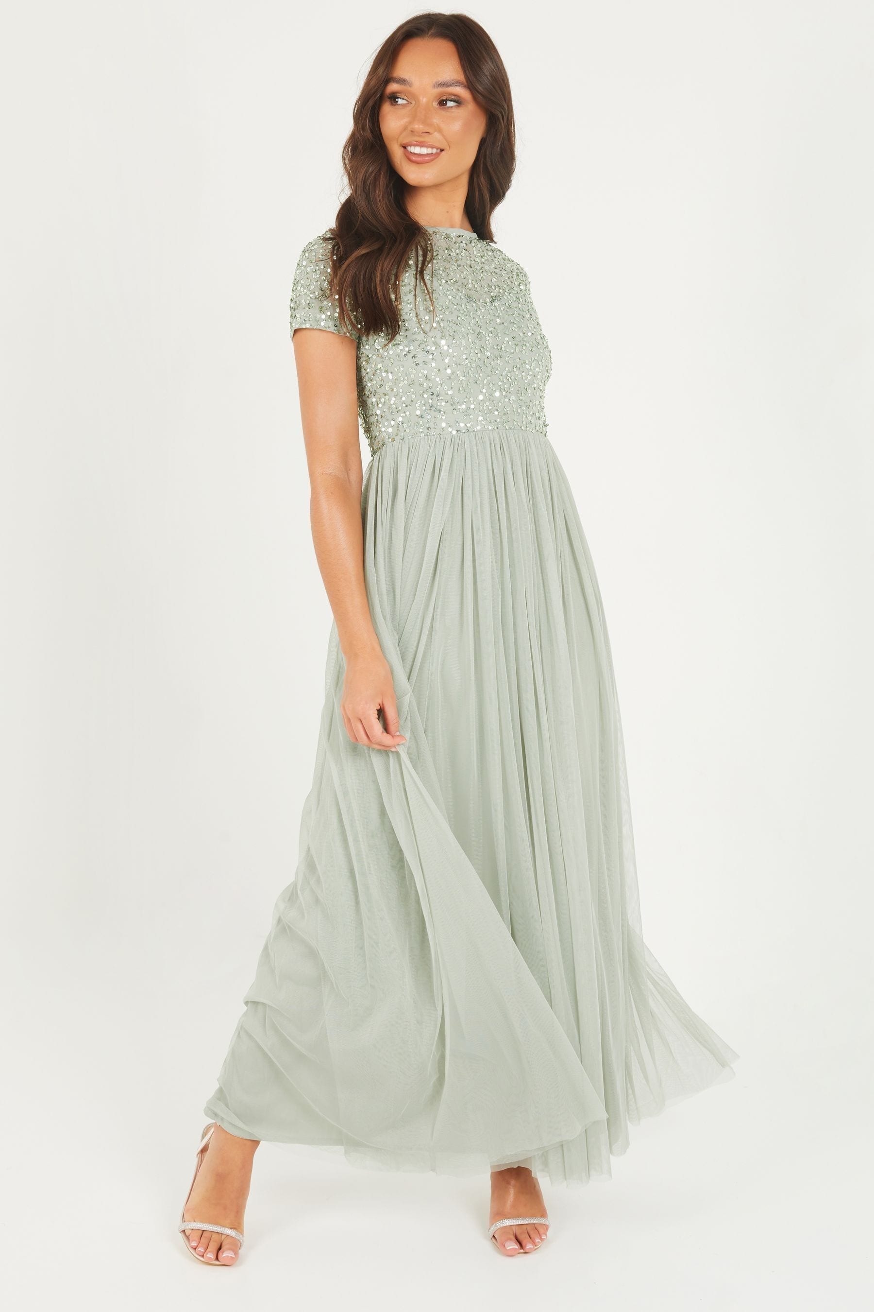 Quiz sage green bridesmaid dresses deals