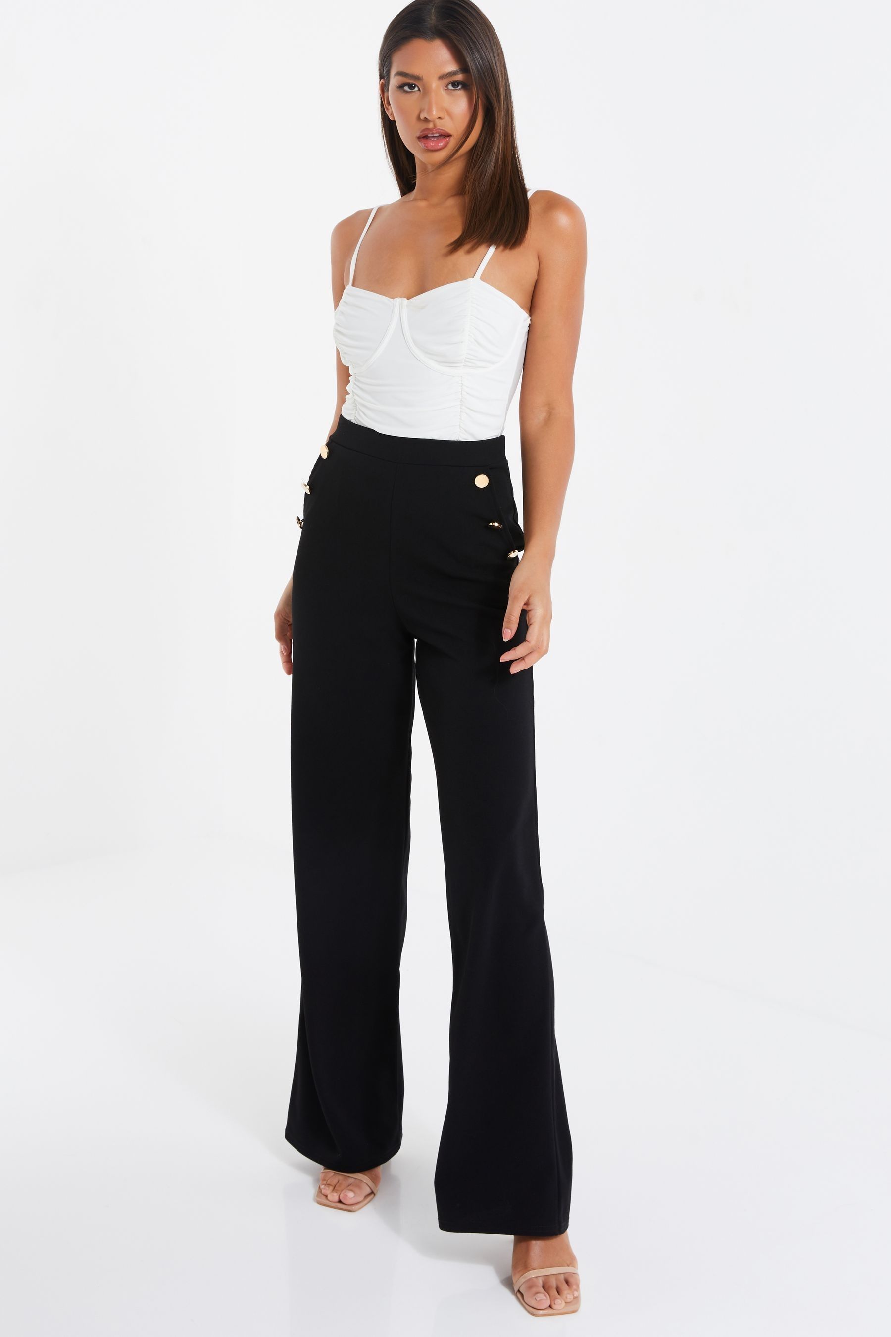 Buy Quiz Black High Waist Palazzo Trousers from Next Lithuania