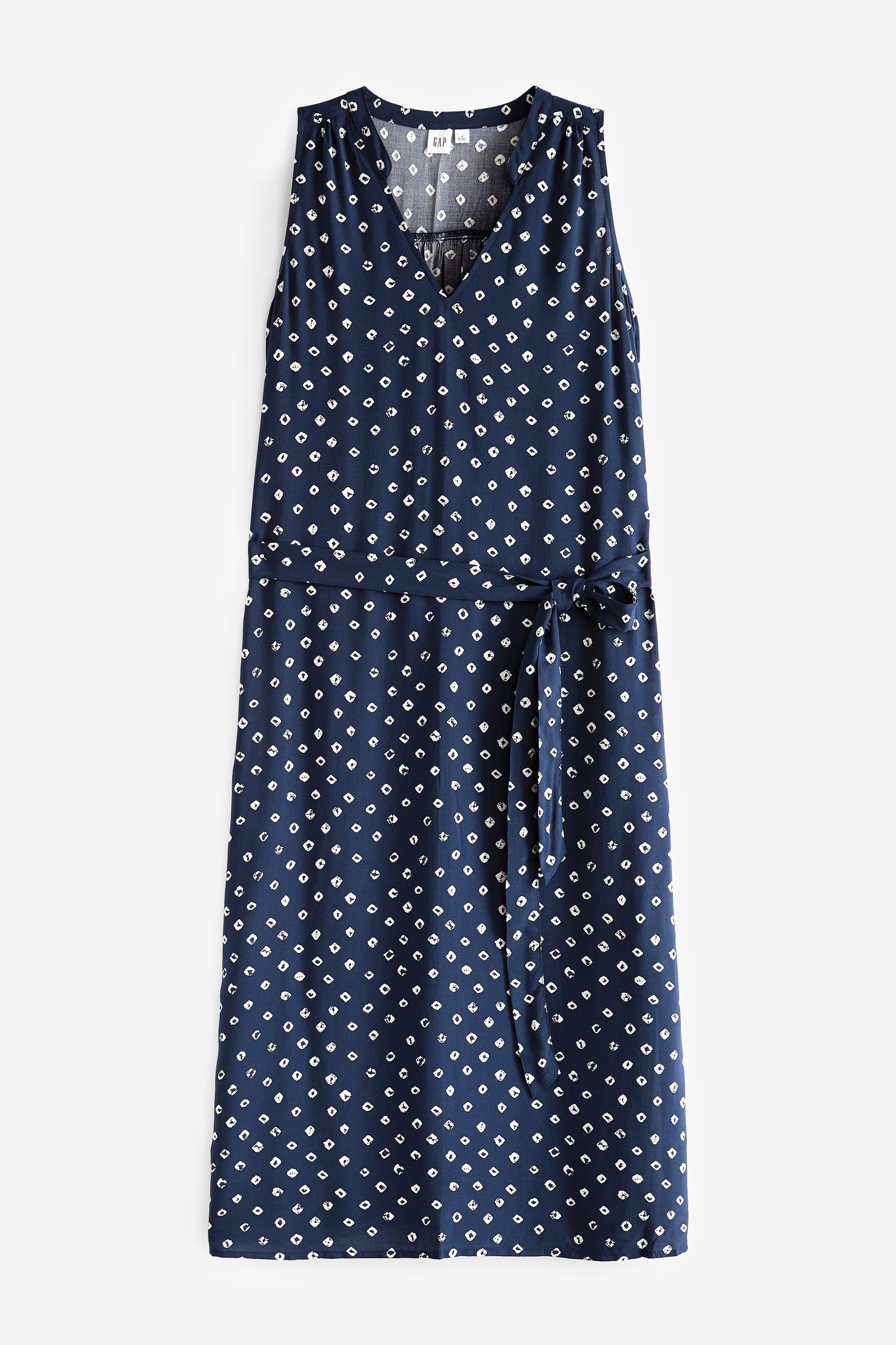 Buy Gap Navy Polka Dot V Neck Sleeveless Maxi Dress from Next Luxembourg