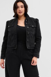 Gap Black Puff Sleeve Denim Jacket - Image 3 of 5