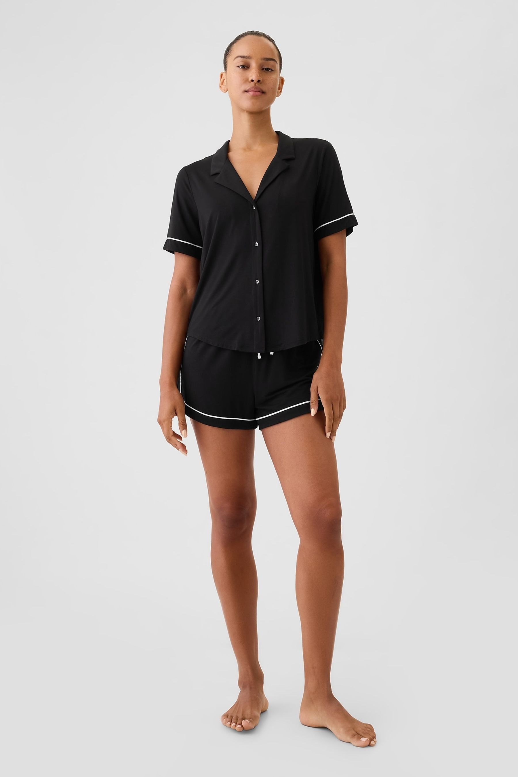 Haut De Pyjama Court Hatley - 100% Coton, Col V, Confort Doux Pour Femme